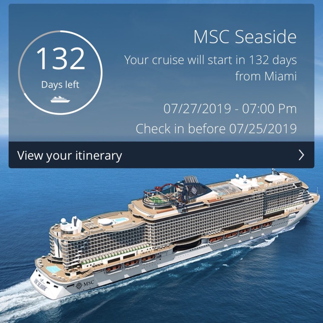 MSC Seaside 2019 Countdown