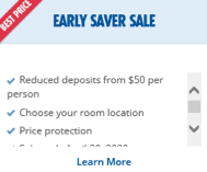 Picture of Early Saver Sale from Carnival's website