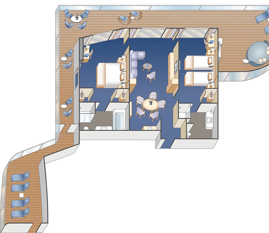 floor plan of sky suite on enchanted princess