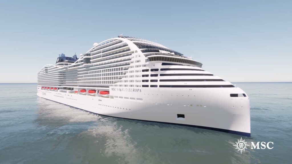 New cruise ship of 2022 MSC Word Europa