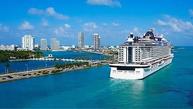 a cruise ship in a port