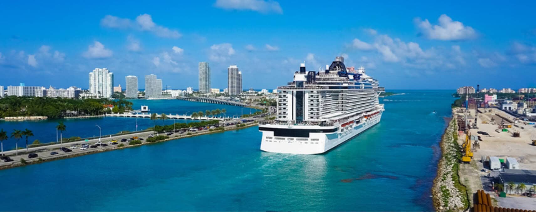 a cruise ship in a port